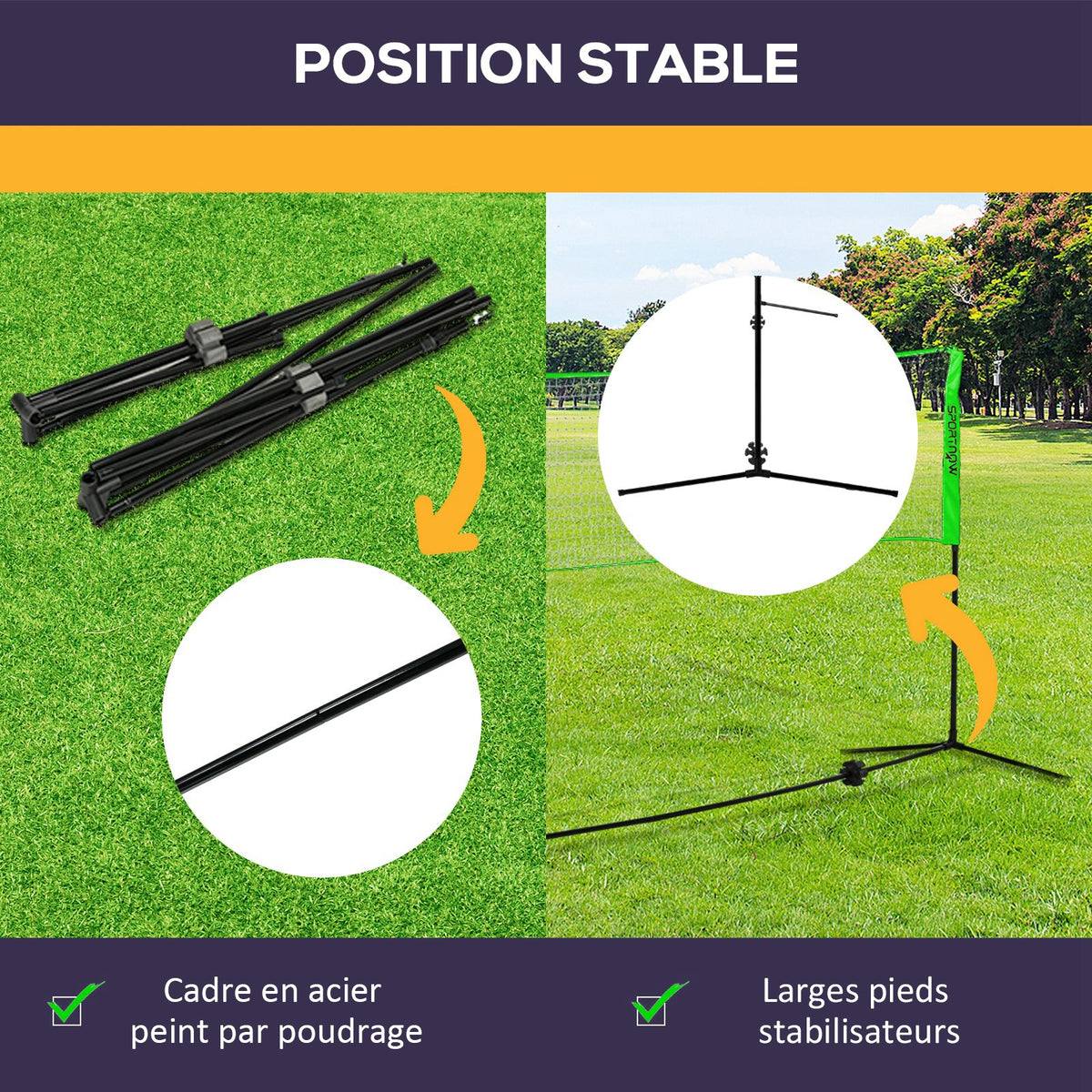 Set completo 3 in 1 per badminton, pickleball e pallavolo, giochi sportivi da esterno con rete ad altezza regolabile