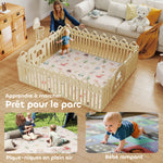 Tapis de jeu pour bébé pliable et réversible, tapis de sol en mousse épais, 180 x 150 x 1 cm, multicolore