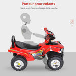 Porteur Enfants Quad 12-36 Mois dim. 60L x 38l x 42H cm Effets Lumineux et sonores Rouge Noir