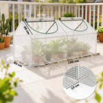 Serre de jardin mini serre 2 fenêtres enroulables couverture en PE haute densité 140 g/m² 120 x 60 x 60 cm blanc