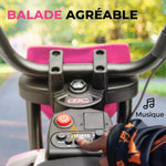 Moto électrique pour enfant moto cross pour enfants de 3 à 6 ans 2 moteurs 12V vitesse 5 km/h 109,5x60x72,5cm rose