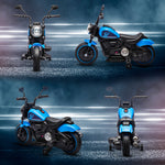 Moto électrique pour enfants 3 km/h 6V avec phare LED 2 roues d'entraînement de 18 à 36 mois avec moteur puissant bleu