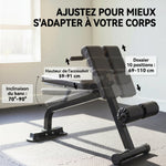 Banc de Musculation Pliable avec Hauteur et Inclinaison Réglables pour Entraînement Dos Bras, 96,6x68x69-110cm, Noir