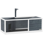 Maison pour tortues enclos avec toit ouvrant support lampe plateau fenêtre panoramique 120 x 50 x 40 cm gris