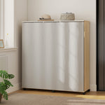 Armoire penderie Meuble de Rangement Mobile 6 roulettes 120L x 40l x 128H cm en bois naturel
