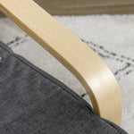Fauteuil Luxe Confort et Relaxation avec Repose-Pied réglable déhoussable 94 x 66,5 x 100 cm cm Bois Massif Gris