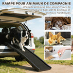 Rampe pliable pour chiens, escalier pour chien en PP avec pente douce et surface antidérapante, 155x38,5x15,5cm, noir