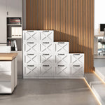 Büroschrank mit 2 Schubladen, Hängeregister für Letter/A4-Formate, rustikaler Stil, 40x40x71 cm, Weiß