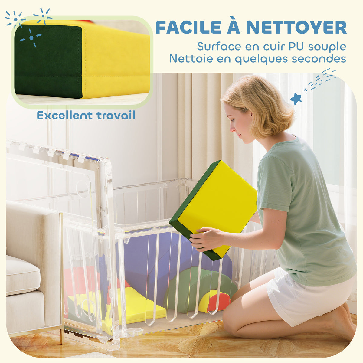Module motricité bébé 5PCS parcours motricité bébé en mousse EVA pour enfants d'âge préscolaire, multicolore