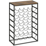Casier à bouteilles pour 30 bouteilles, étagère à vin avec 6 niveaux, style industriel, 59x30x88,5cm, brun rustique