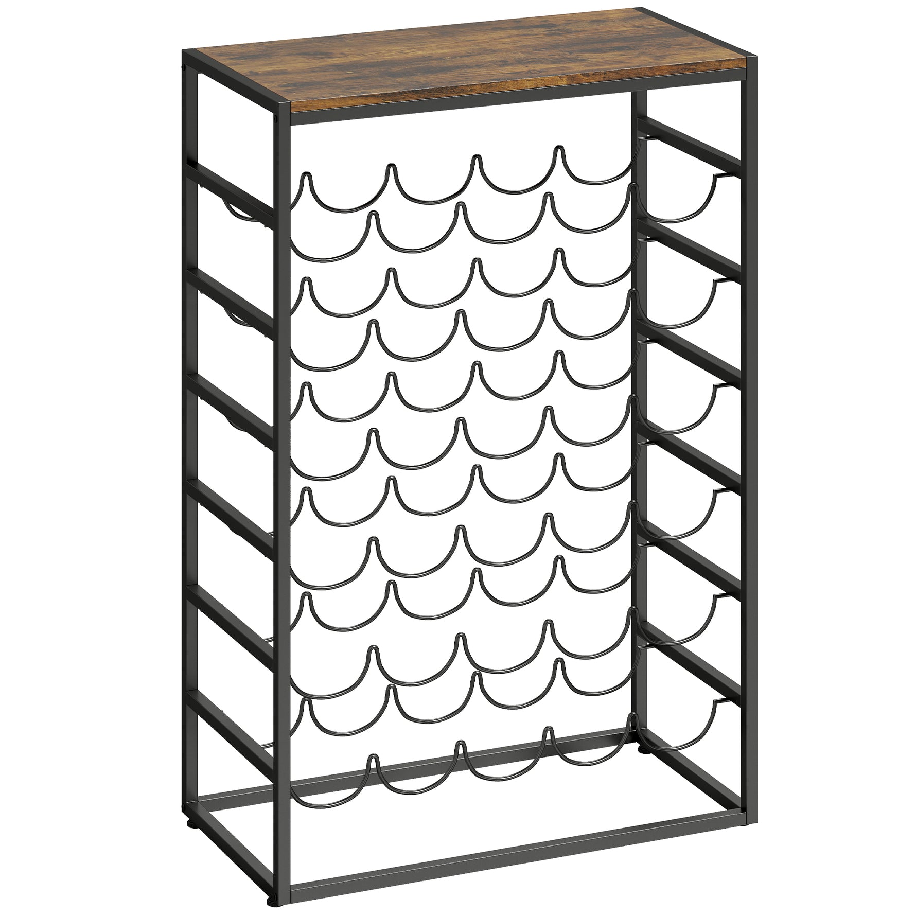 Casier à bouteilles pour 30 bouteilles, étagère à vin avec 6 niveaux, style industriel, 59x30x88,5cm, brun rustique