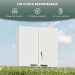 Wall-mounted medicine cabinet, medicine chest with lockable double door, 2 keys, 53x20x53cm, white
