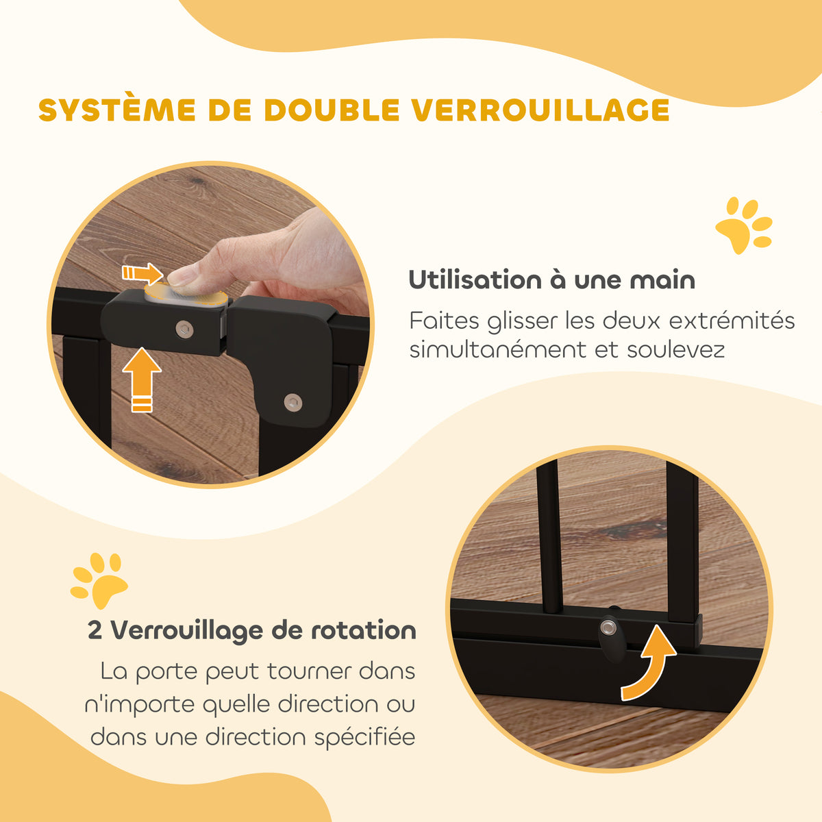 Barrière de sécurité barrière pour animal domestique longueur réglable dim. 145L x 76H cm noir-4