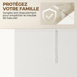 Armoire de cuisine meuble de rangement buffet 4 portes avec étagères réglables - dim. 60L x 35l x 170H cm blanc laqué