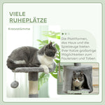 Arbre à chats multi-équipements griffoirs grattoirs plateformes niche corde jouets 40 x 40 x 114 cm gris