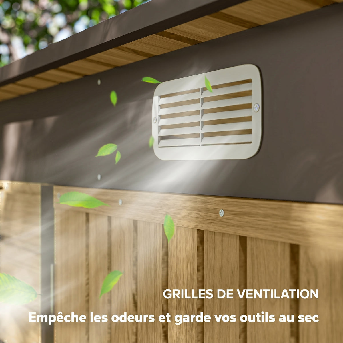 Abri de Jardin en Métal 3 m² Facile à Monter, Cabane de Jardin Structure en Acier Galvanisé Améliorée, Chêne