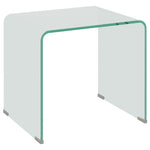Table basse en verre table de salon rectangulaire design moderne en verre trempé avec bords arrondis sûrs transparent