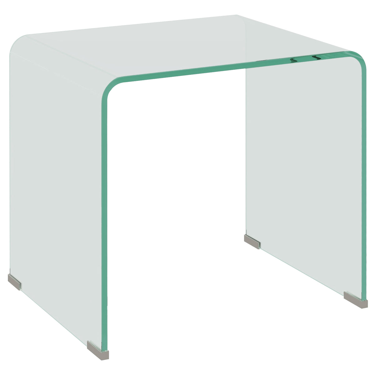 Table basse en verre table de salon rectangulaire design moderne en verre trempé avec bords arrondis sûrs transparent