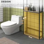 Étagère de toilettes meuble de salle de bain dessus toilette WC avec placard 2 portes et étagère ouverte