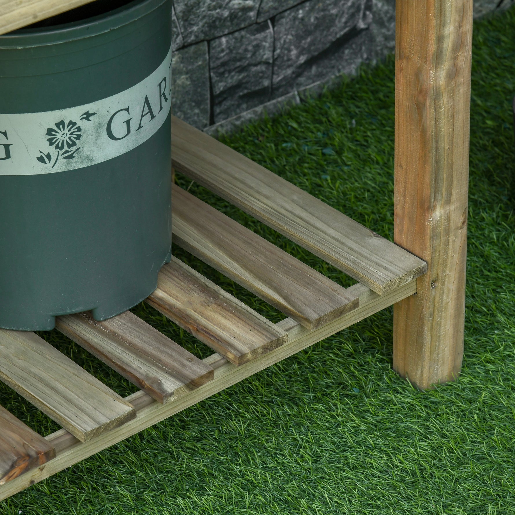 Jardinière surélevée avec Étagère de Rangement en Bois, Carré Potager sur Pied surélevé, Trous de Drainage