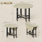 Table à Manger Pliante sur Roulettes, Table de Cuisine pour 4 Personnes, Étagère Intégrée, 100 x 100 x 75 cm, Naturel
