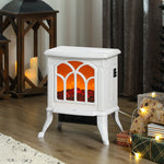 Cheminée électrique sur pied 750/1500 W, fausse cheminée décorative avec effet flamme LED, 37,3 x 23,1 x 44 cm, blanc-9
