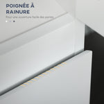 Meuble colonne rangement salle de bain 2 placards 3 étagères réglables style contemporain 30 x 28 x 152,5 cm blanc