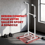 Power tower dip barre de traction autoportante réglable en hauteur cadre acier 91,5 x 97,5 x 176,5-227 cm pour la maison