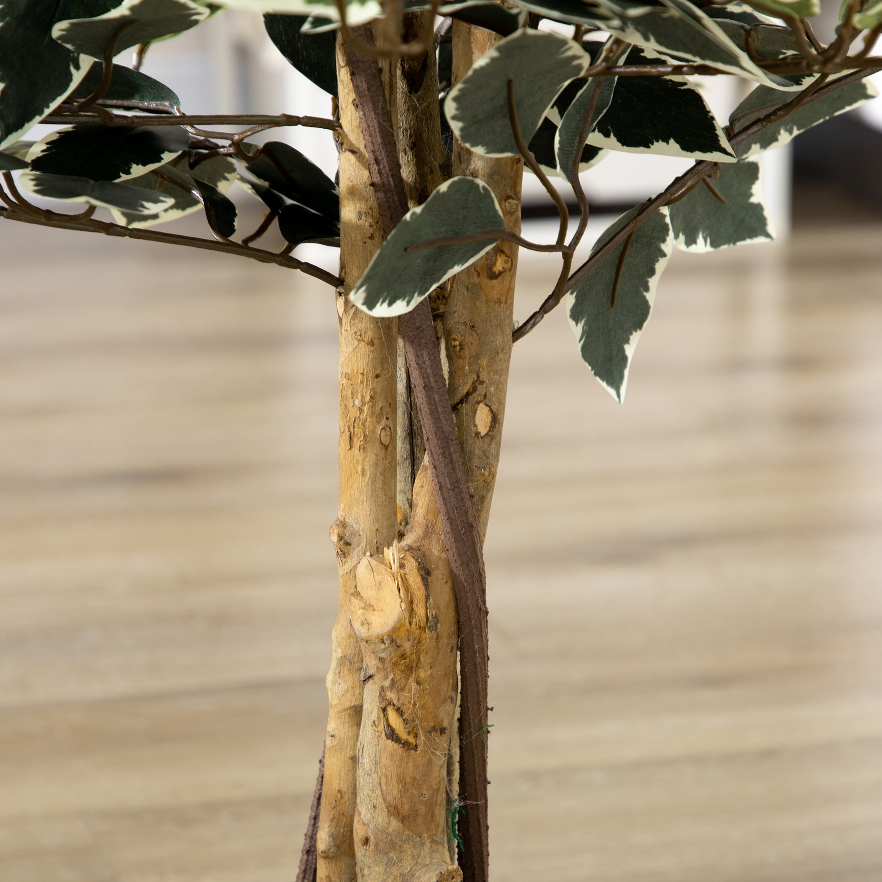Plante artificielle ficus tronc branches liane lichen feuilles grand réalisme pot inclus hauteur 1,3 m