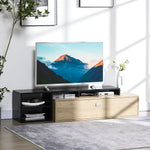 Meuble TV banc TV jusqu'à 65 pouces avec étagère amovible style contemporain porte basculante pour salon chambre