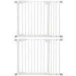 Lot de 2 barrières de sécurité pour chien animaux sans perçage avec fermeture automatique largeur 76-103 cm blanc