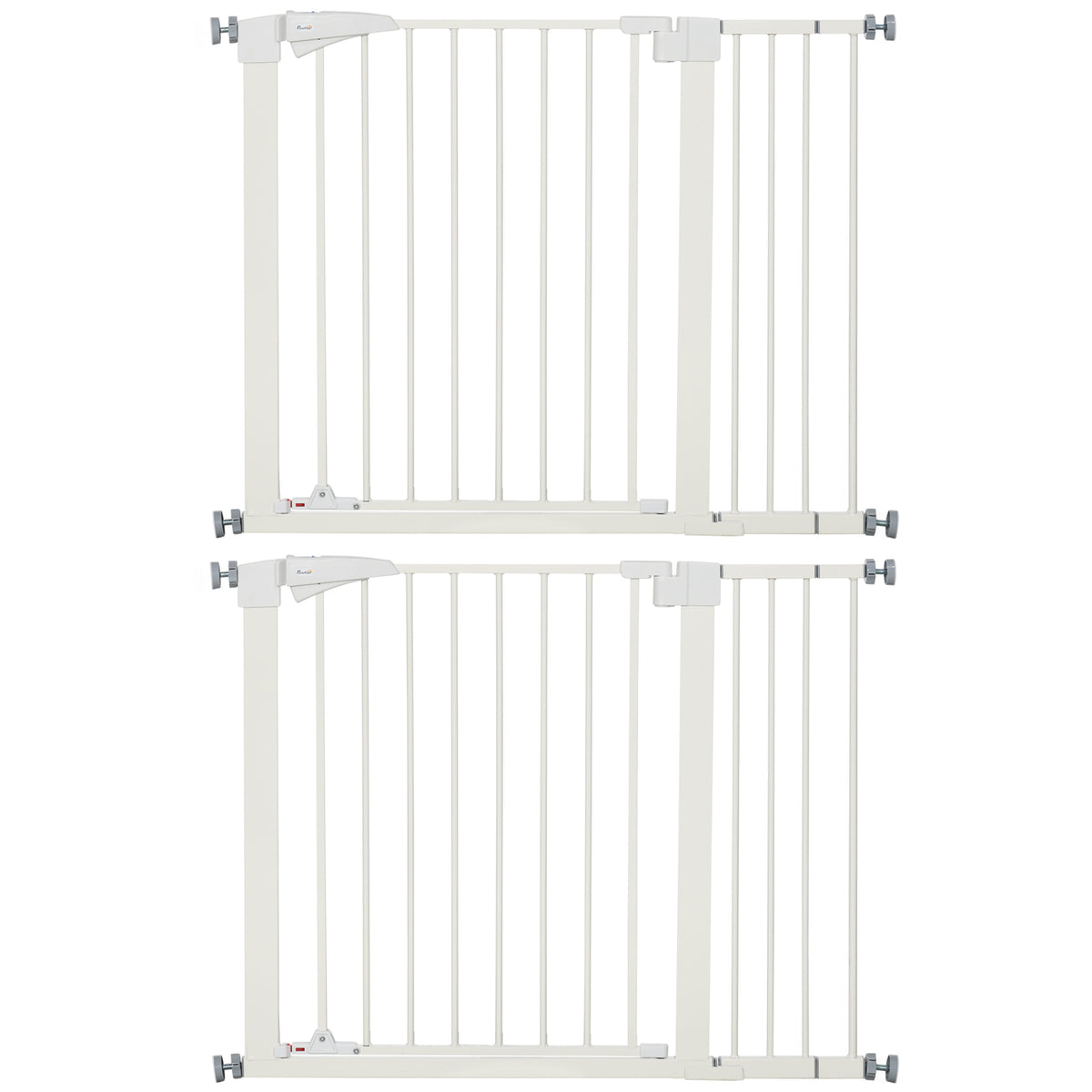 Lot de 2 barrières de sécurité pour chien animaux sans perçage avec fermeture automatique largeur 76-103 cm blanc