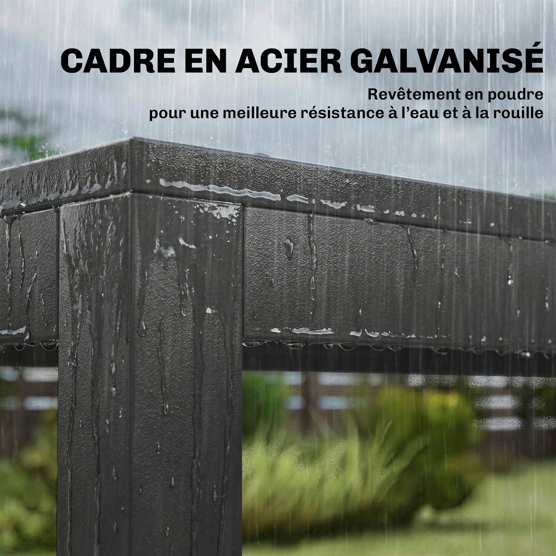 Salon de Jardin Ensemble Mobilier de Jardin 7 Pièces Table Effet Bois 6 Chaises Empilables en Textilène 140x80x72cm Gris