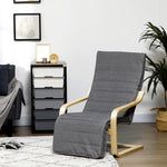 Fauteuil Luxe Confort et Relaxation avec Repose-Pied réglable déhoussable 94 x 66,5 x 100 cm cm Bois Massif Gris