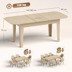 Tavolo da pranzo allungabile per 4-6 persone, 140-180 cm, tavolo da cucina ovale con bordi arrotondati, rovere