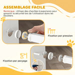 Barrière de sécurité barrière pour animal domestique longueur réglable dim. 75-115L x 76H cm blanc
