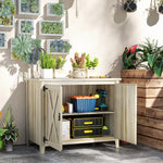 Armoire de jardin en bois, placard de jardin en bois avec étagères et double portes, 110 x 60 x 88,5 cm, bois naturel