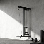 Appareil de musculation mural, station de traction, poulie haute et basse, 2 poulies, en acier, 75 x 16 x 192 cm, noir