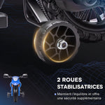 Moto da cross elettrica per bambini 3-8 anni, batteria 6V, 2 motori, clacson e rotelle, carico 30KG, blu