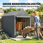 Abri de jardin tente de stockage portable avec cadre en métal galvanisé et grande porte, 1,2 x 1,8 m