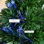 Sapin de Noël Artificiel Lumineux 90H cm Fibre Optique Multicolore + Support Pied 90 Branches Vert