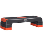 Stepper aérobic fitness hauteur réglable 3 niveaux surface antidérapante 78 x 28 x 20 cm gris et rouge