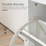 Meuble à chaussures 12 paires, armoire à chaussures étroite avec 2 tiroirs rabattables et étagères réglables, poignées coquilles métal, pour couloir, entrée, 79 x 23 x 90,5 cm, blanc et chêne