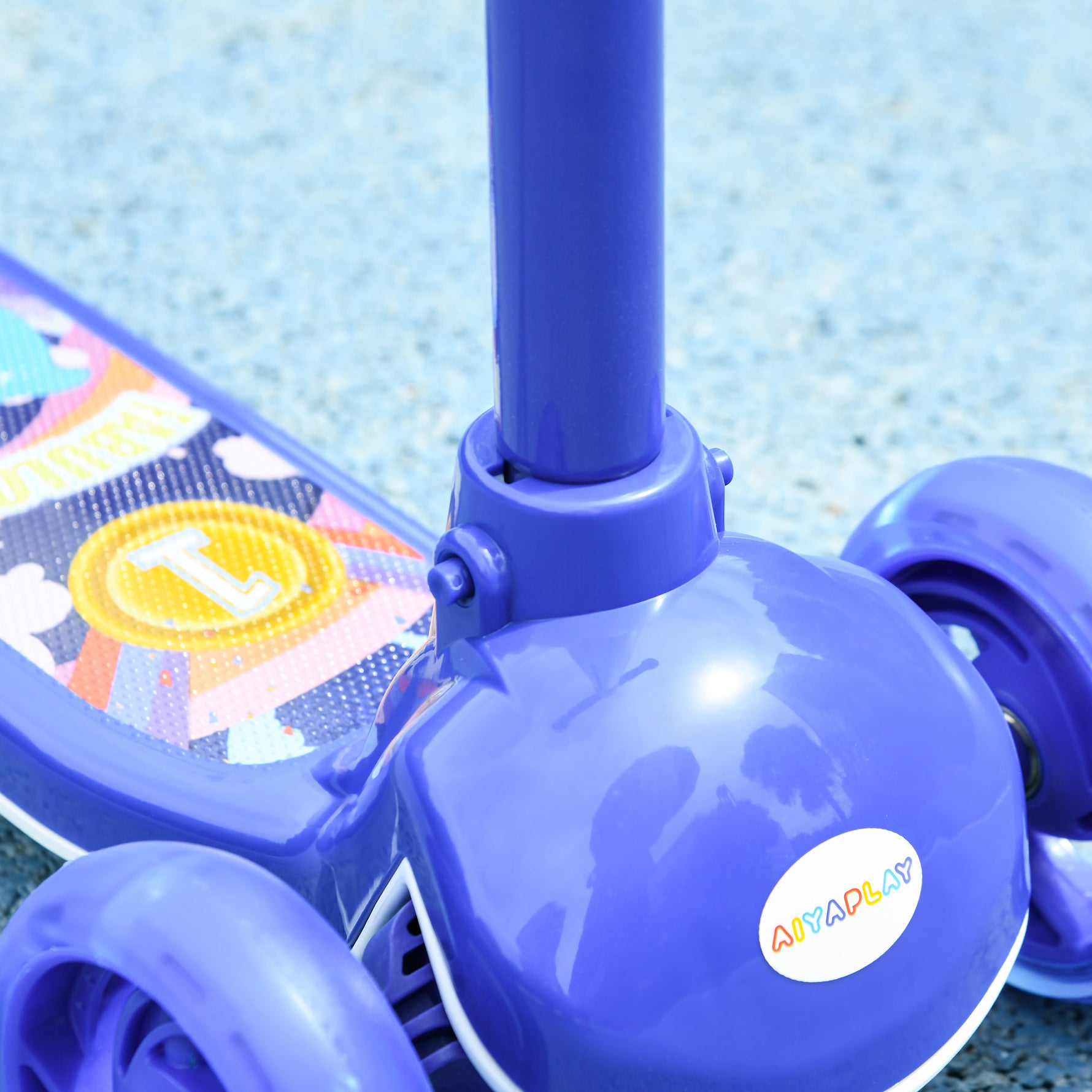 Trottinette enfant 3 Roues Lumineuses LED Hauteur Guidon réglable frein à Friction arrière de 2 à 6 ans Bleu
