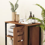 Meuble de salle de bain sur pied design industriel structure acier 3 étagères ouvertes 60 x 30 x 85 cm marron rustique