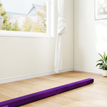 Poutre gymnastique pliable 210 cm en velours, poutre d'équilibre avec fond antidérapant, pour enfants et adultes, violet