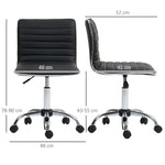 Chaise bureau fauteuil de bureau à roulettes pivotante hauteur réglable siège rembourrée 48 x 52 x 78-90 cm noir