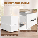 Bureau Informatique avec 3 Tiroirs, 120x55cm, Bureau avec Rangement, Étagères Ouvertes et Large Plateau, Chêne et Blanc