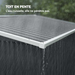 Abri de jardin en métal cabane jardin extérieure triple porte verrouillable toit incliné aérations 234x132x185cm gris