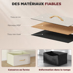 Commode 4 tiroirs en tissu, meuble de rangement avec 4 poches, 2 crochets, structure en acier, 45 x 30 x 94,5 cm, beige